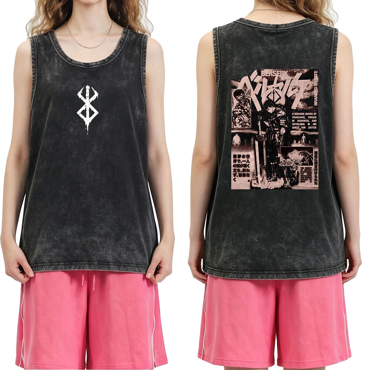 Acid Wash Vintage Graphic T Shirt - Camisetas sem mangas com estampa gráfica