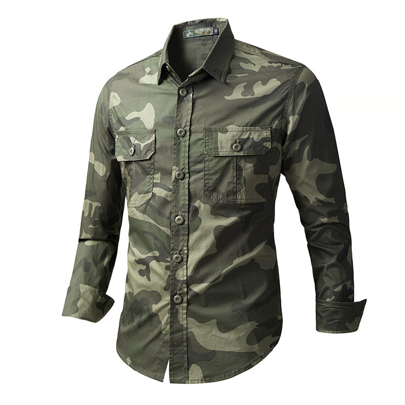 Tactical Military Shirt Cargo - Camisas Táticas Masculinas de Primavera e