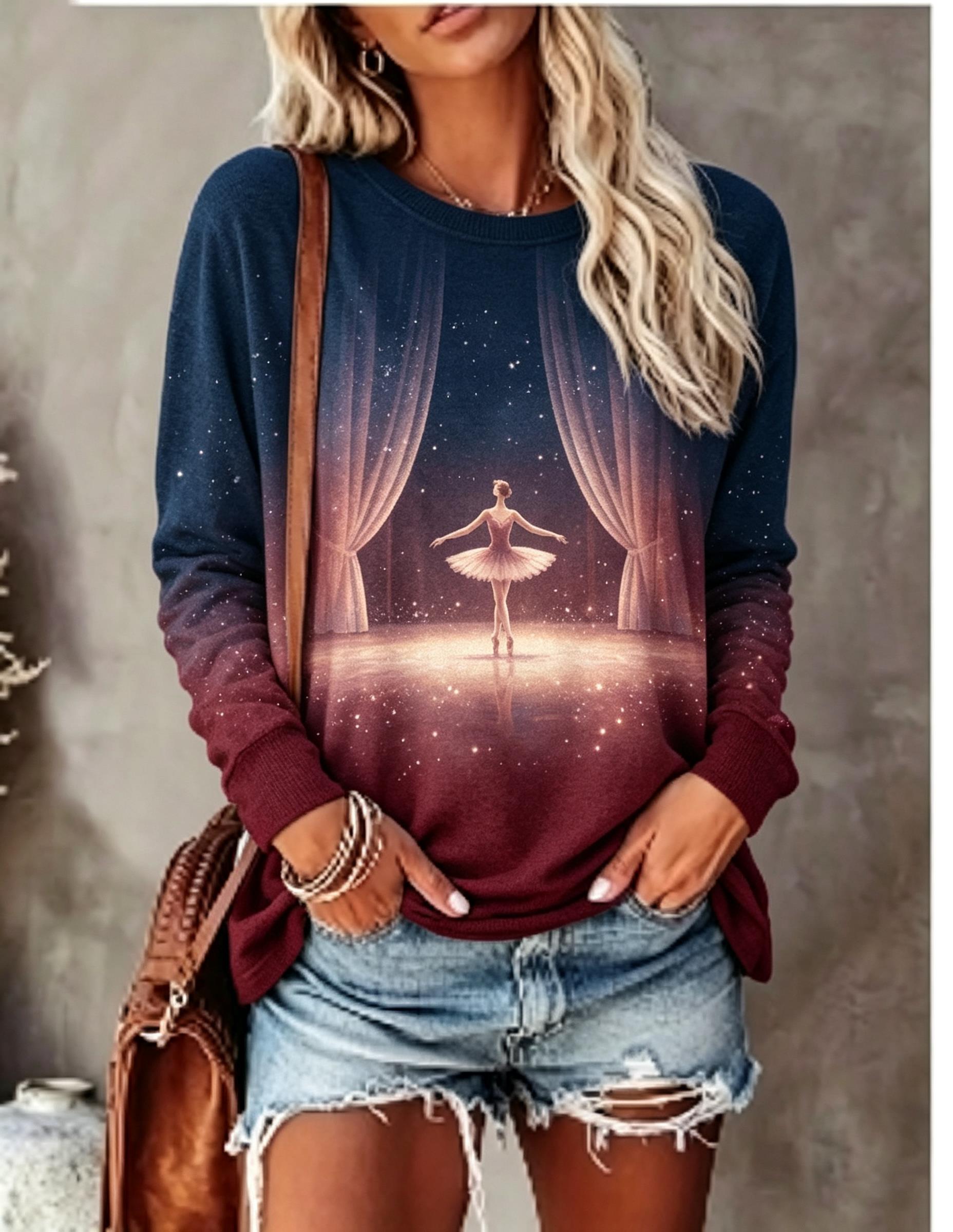 Camiseta Feminina de Manga Lon - T-Shirts avaliação e preço